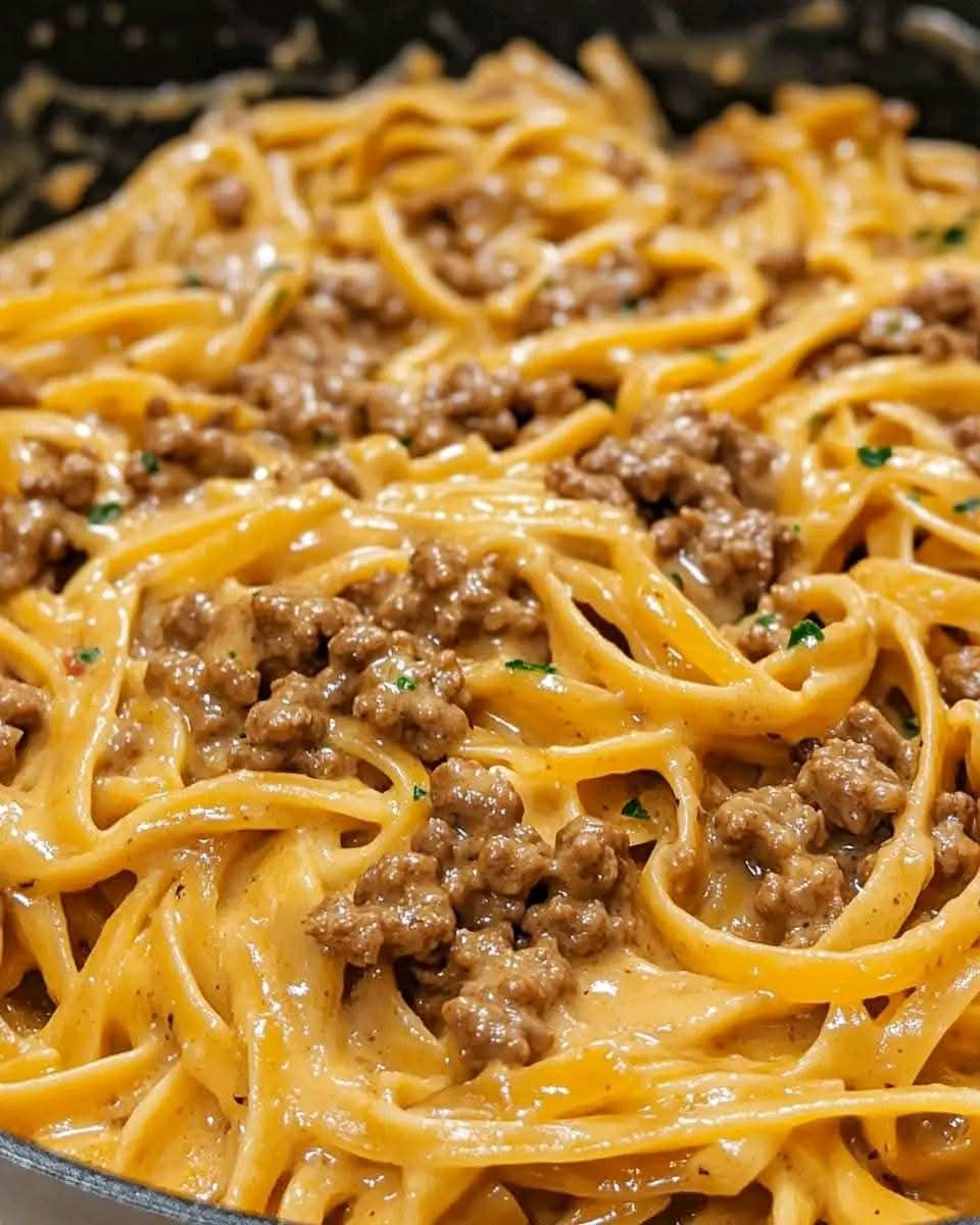 One-Pot Creamy Beef and Garlic Butter Pasta