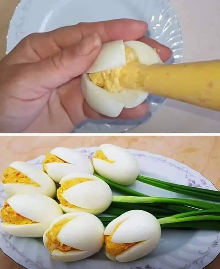 White Tulip Deviled Eggs