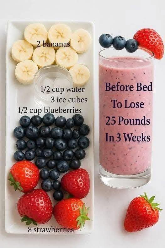 Berry Banana Weight Loss Smoothie (Before Bed)
