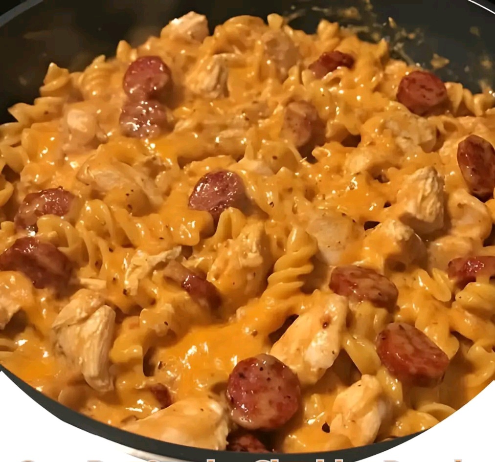 One-Pot  Smoky Cheddar Ranch Chicken And Sausage Pasta