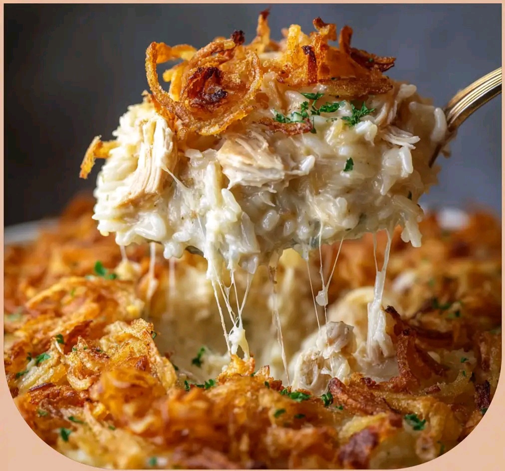 French Onion Chicken Rice Casserole