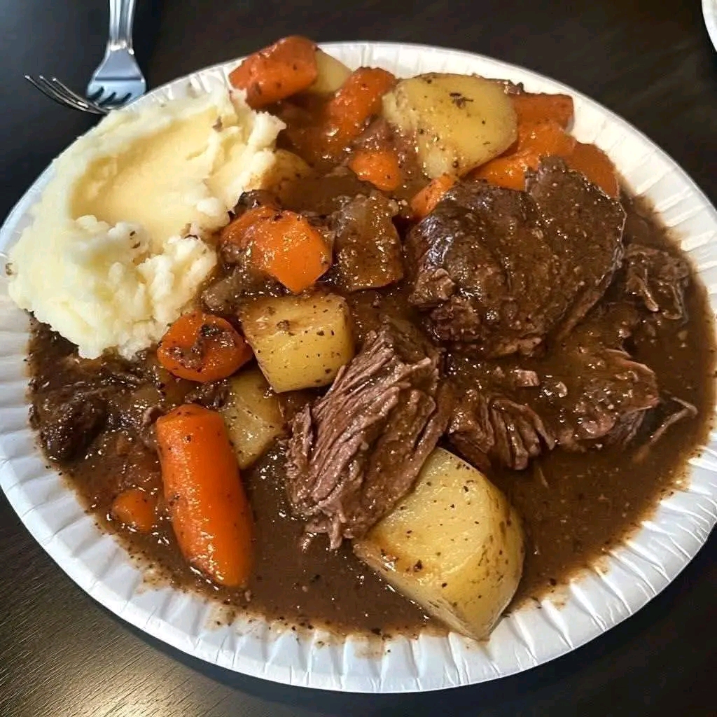 Beef Pot Roast with Potatoes, Carrots,