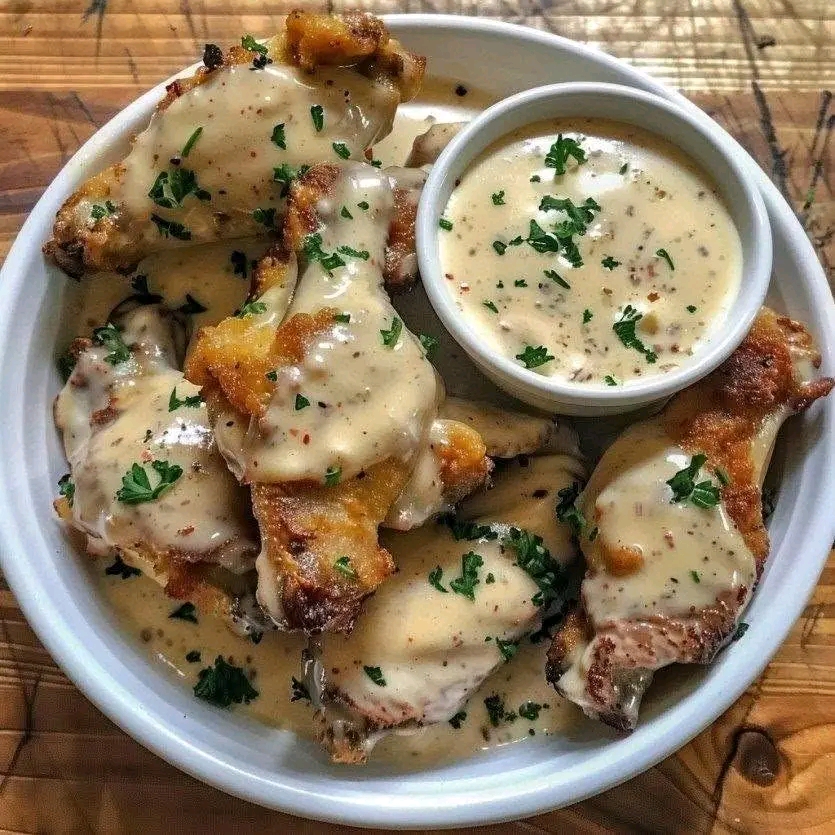 Alfredo Chicken Wings Crispy