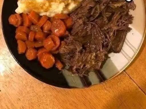Pot Roast with Carrots, Mashed Potatoes,